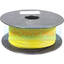Thin Wall Yellow Single Core Cable 16/0.20mm 0.5mm² 100m Roll